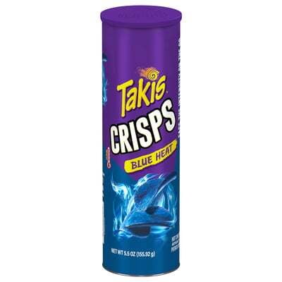 Takis Crisps Blue Heat Spicy Rolled Potato Crisps, 5.5 oz Cans, Pack of 15
