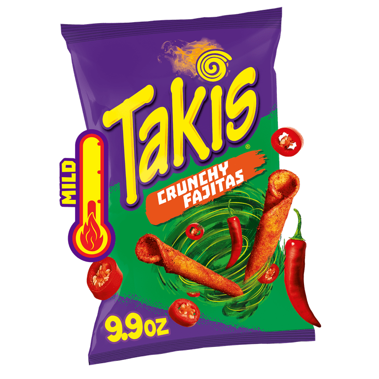 oz Size Crunchy 9.9 Chips Fajitas Rolled Takis Sharing Fajita Bag, Tortilla