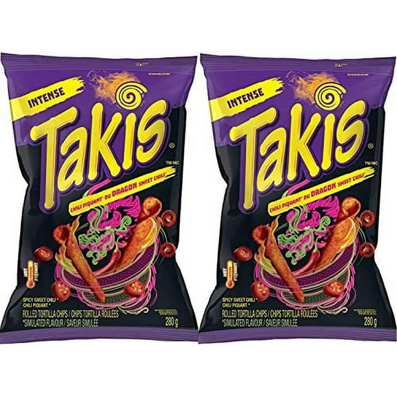 Takis Dragon Sweet Chili Rolled Tortilla Chips, 280G/9.8Oz (Pack Of 2) Ships From