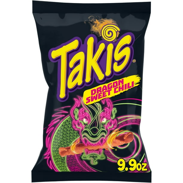 Takis Dragon Sweet Chili Rolls 9.9 oz Bag, Spicy Sweet Chili Pepper Flavored Spicy Tortilla