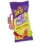 Takis Chile Limon Hot Nuts 3.2 oz Snack Size Pouch, Chili Pepper & Lime Double-Crunch Peanuts