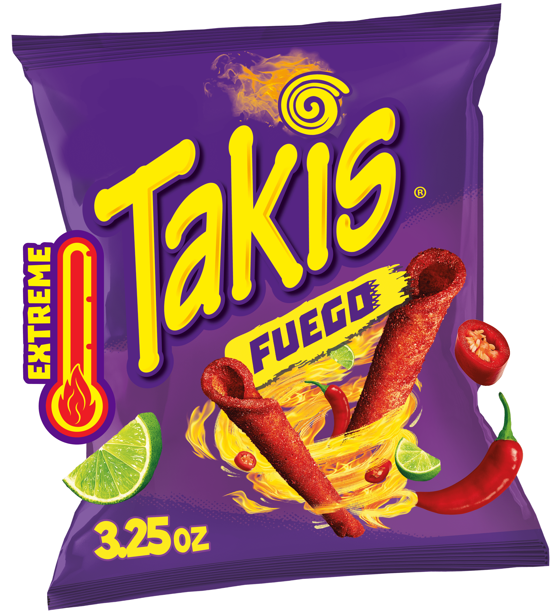Takis Tortilla Chips, Hot Chili Pepper & Lime, Fuego, Extreme - 4 oz