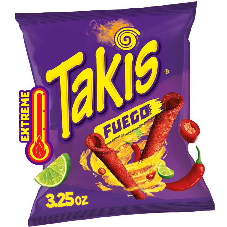 Takis Fuego Flavored Tortilla Chips 56g Pack of 3