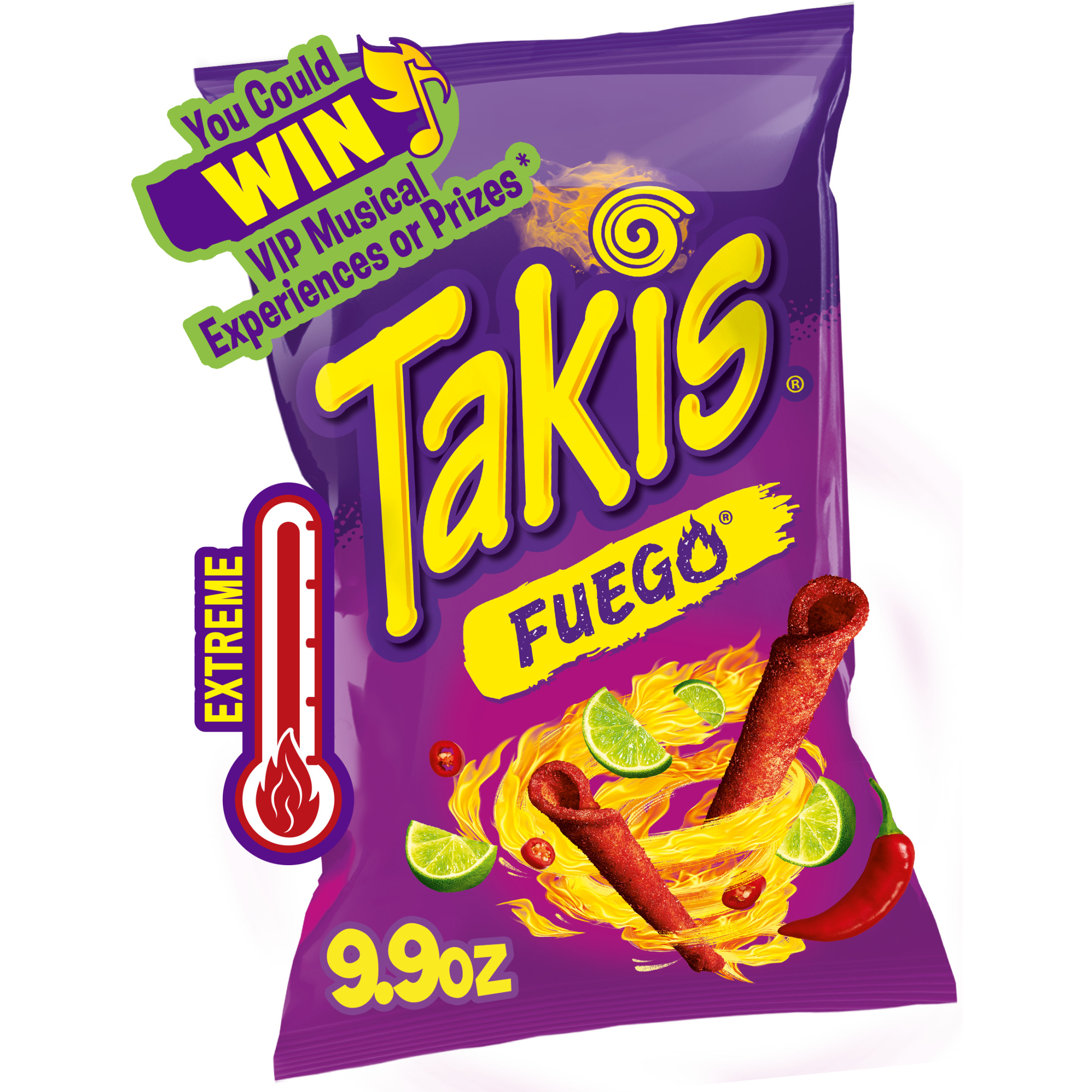Takis Fuego 9 10 Oz Sharing Size Bag Hot Chili Pepper Lime Rolled 