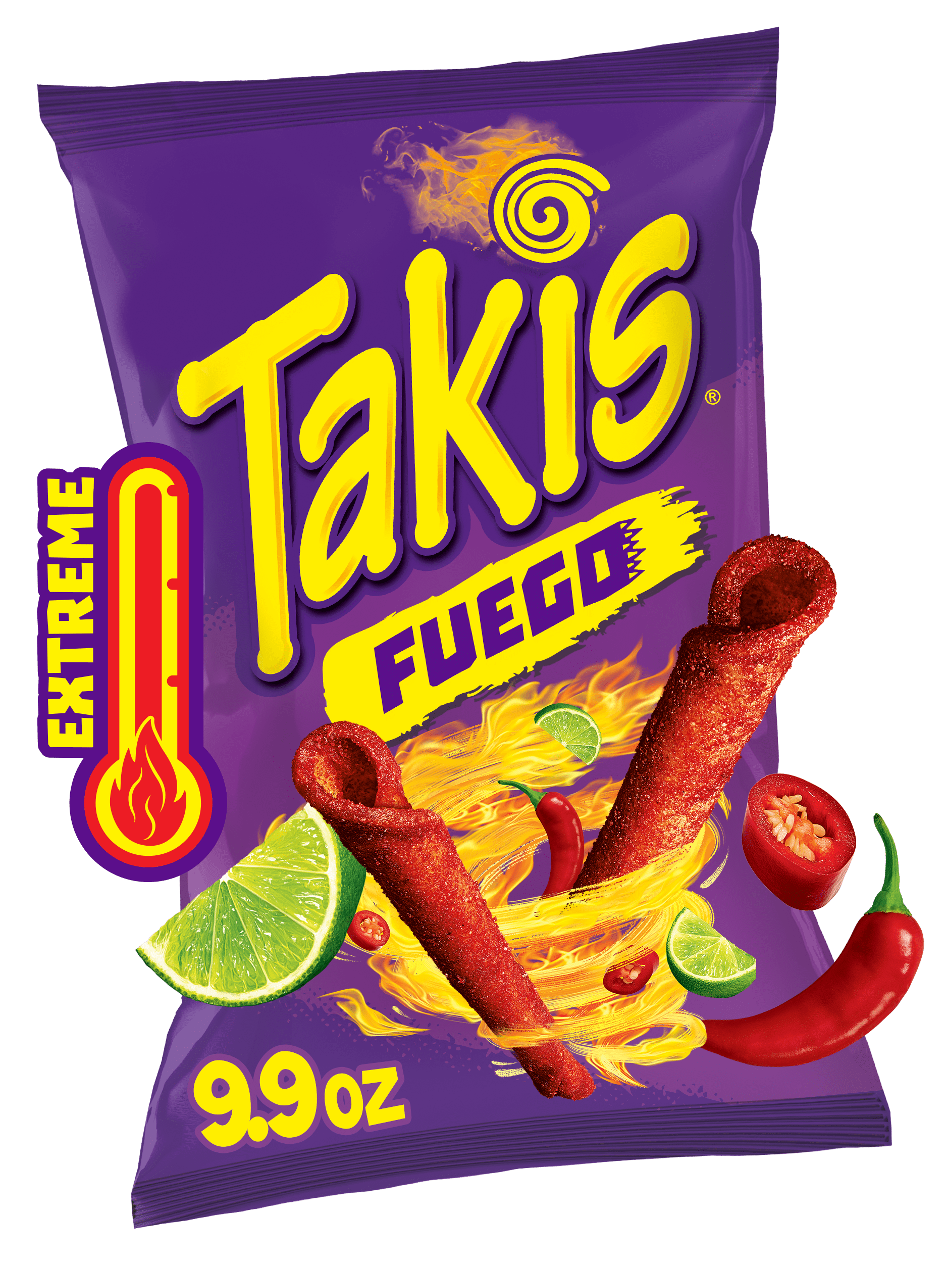 Takis Fuego 9.9 oz Sharing Size Bag, Hot Chili Pepper & Lime Rolled  Tortilla Chips
