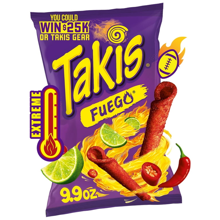 Takis Fuego Spicy Heat Crisp, 9.9 oz Sharing Size Bag, Hot Chili 