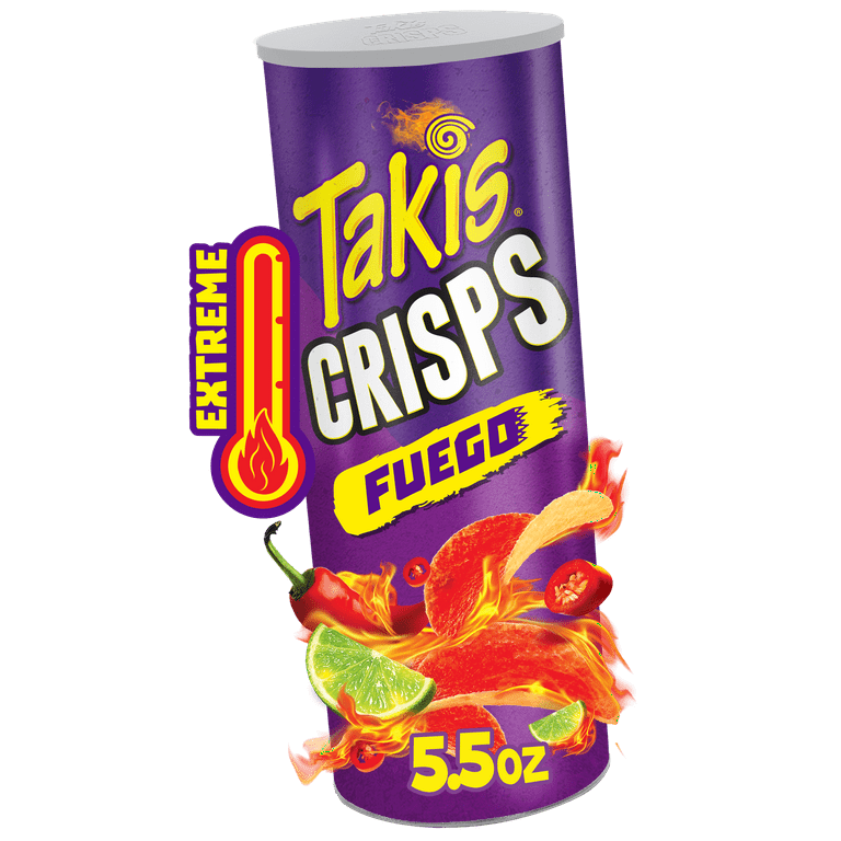 Takis Fuego Crisps Hot Chili Pepper & Lime Potato Crisps, 5.5 oz