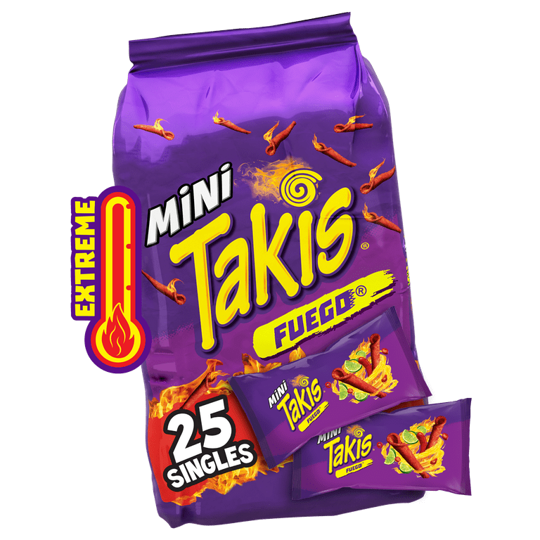 Takis Fuego Mini 25 pc 1.23 oz Bite Size Multipack Hot Chili
