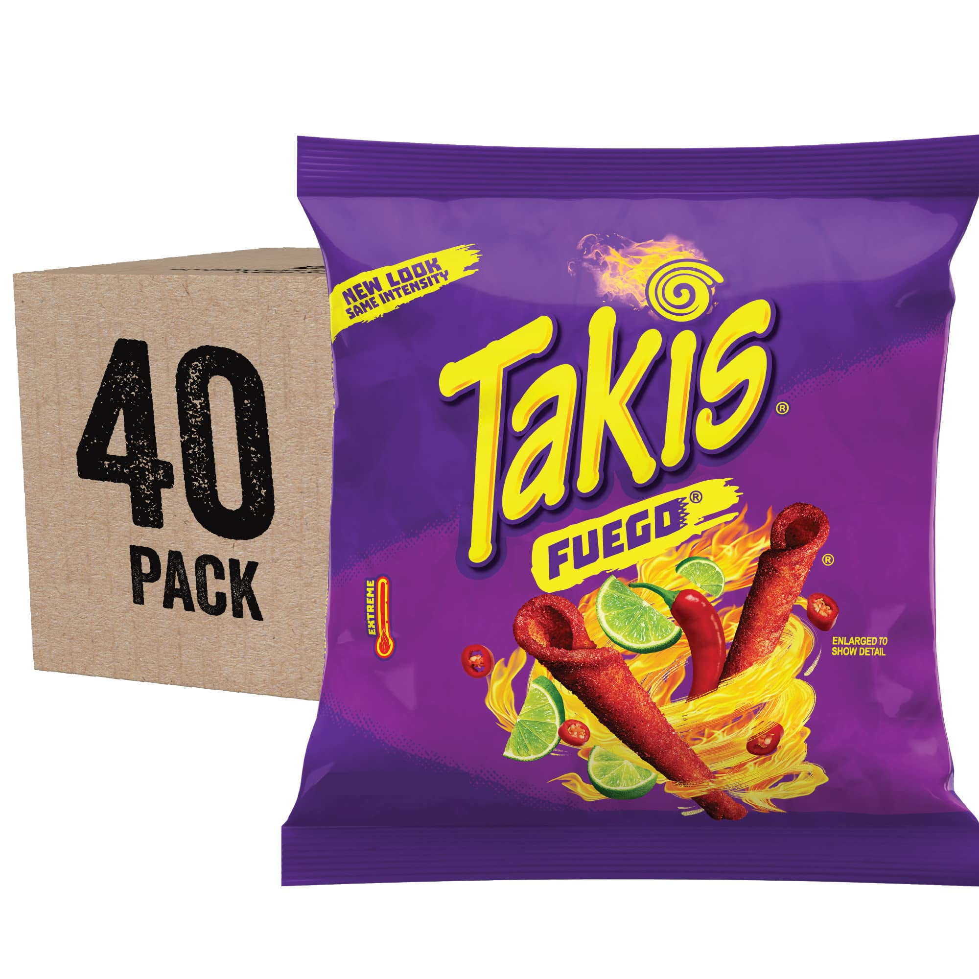 Takis Fuego Rolled Spicy Tortilla Chips, Hot Chili Pepper Lime Flavored
