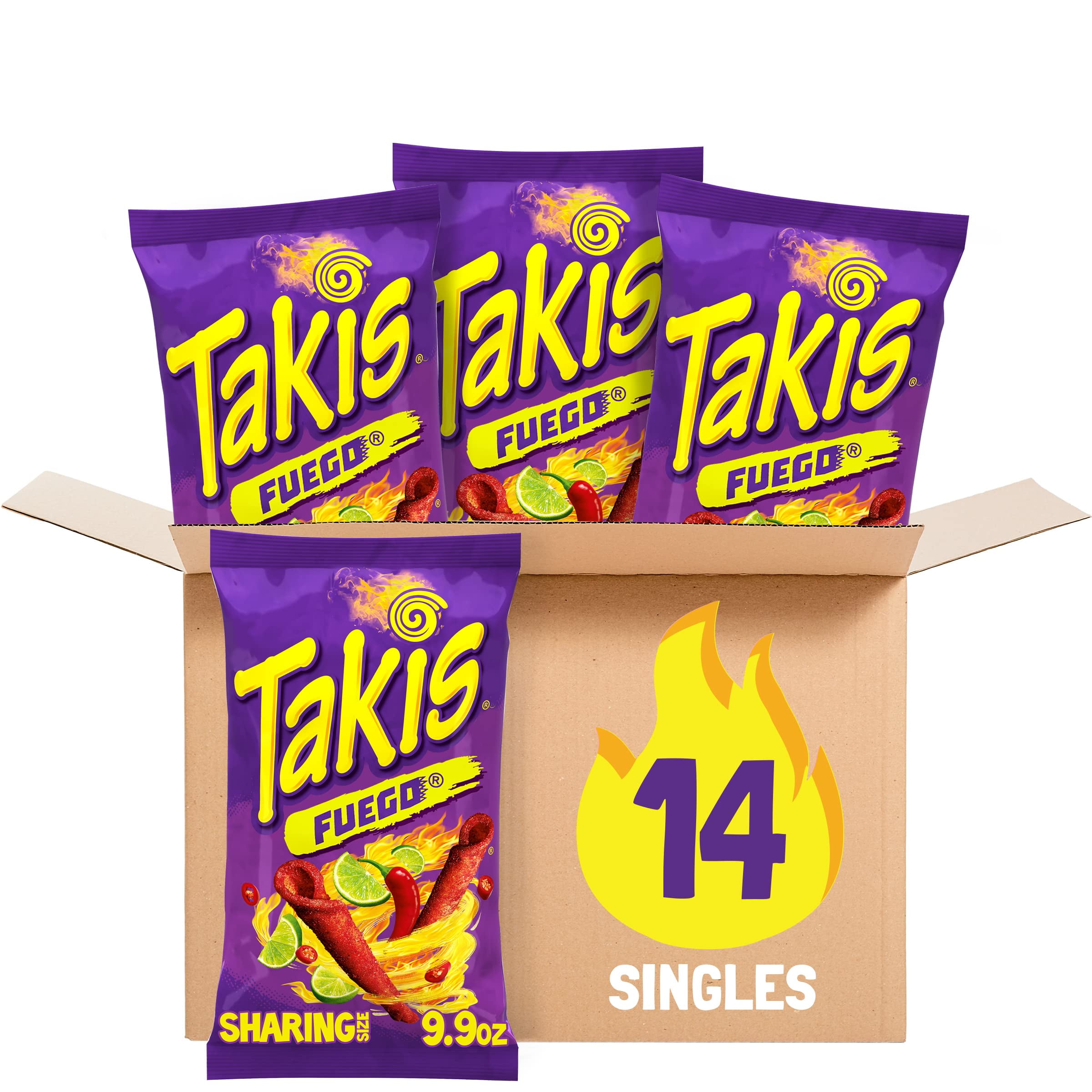 Takis Fuego RolledITSC Spicy Tortilla Chips, Hot Chili Pepper