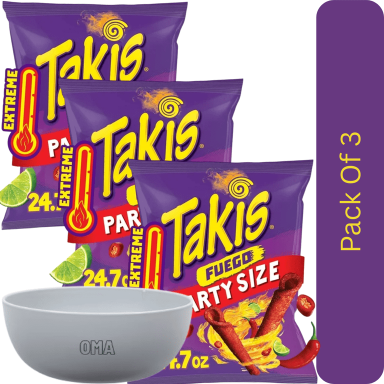Takis Fuego Rolled Tortilla Chips Hot Chili Pepper & Lime Party