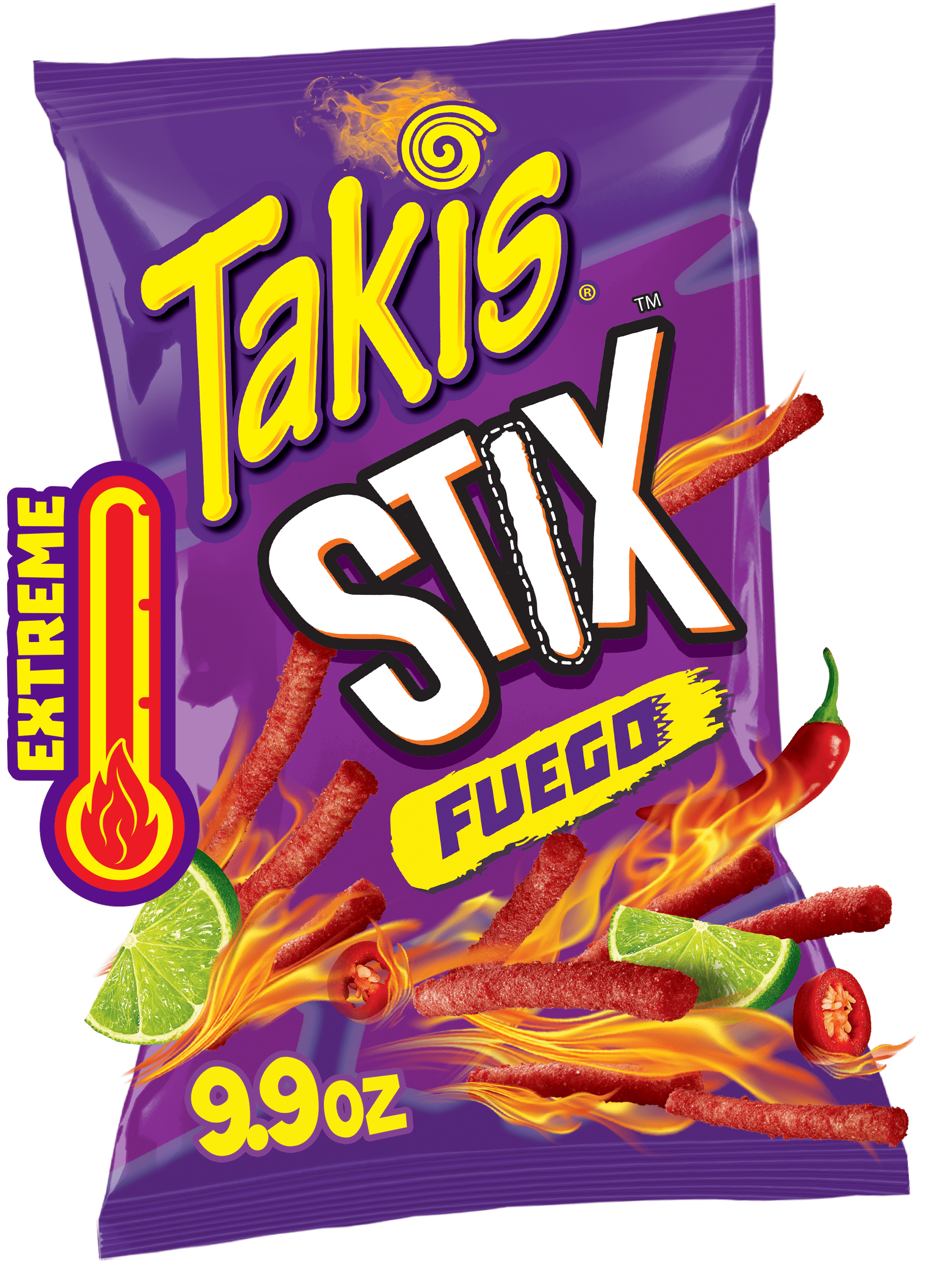 Takis Stix Fuego Corn Sticks Hot Chili Pepper & Lime