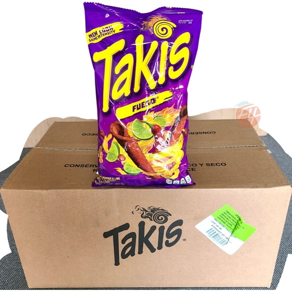 Takis Fuego hot chili pepper & lime flavored tortilla chips, 9.9-ounce bags (case of 14)