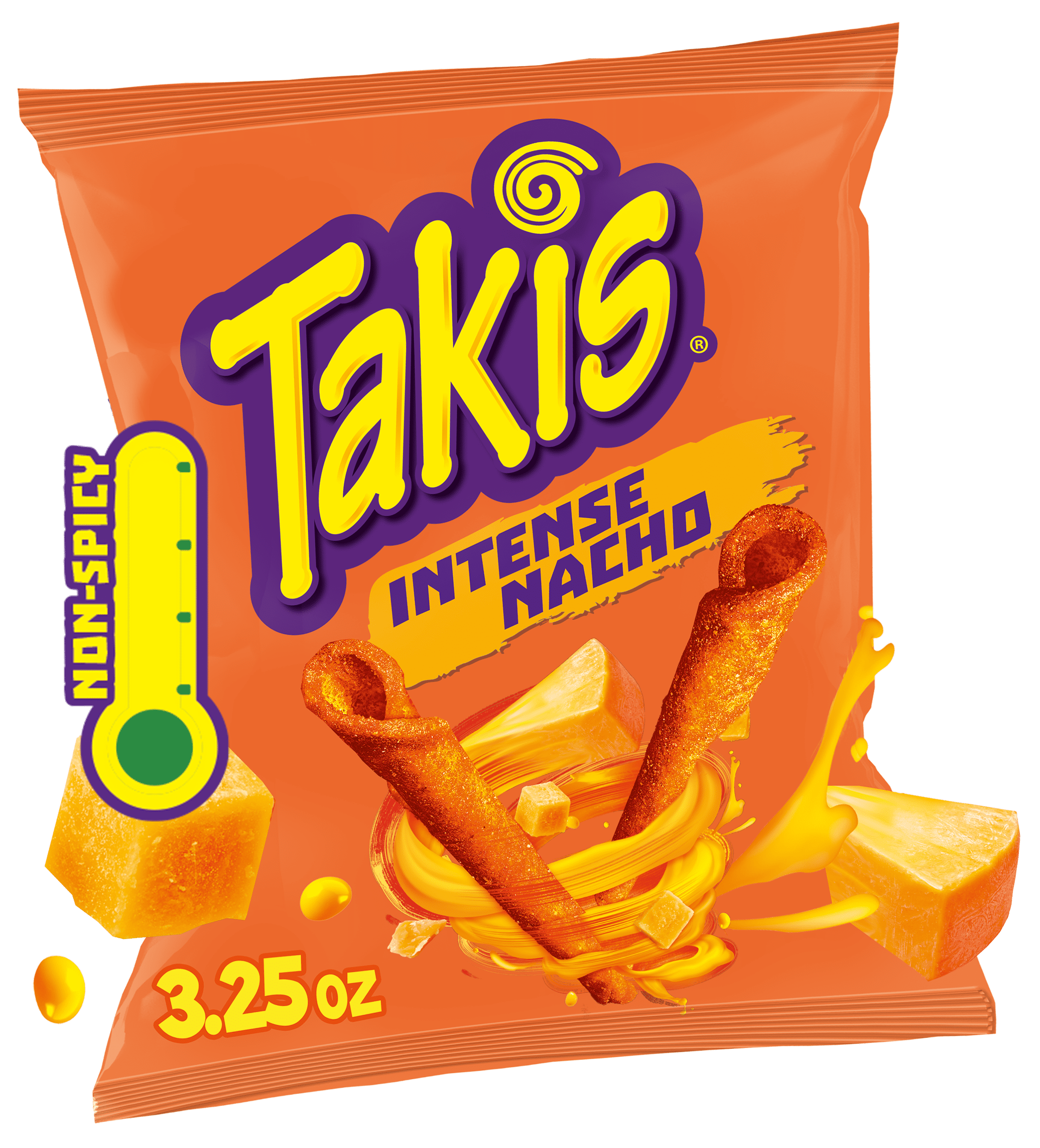 Takis Intense Nacho 3.25 oz Snack Size Bag, Cheese Rolled Tortilla Chips