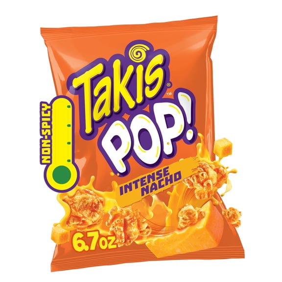 Takis Intense Nacho Pop! 6.7 oz Sharing Size Bag, Cheese Popcorn