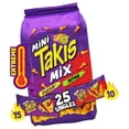 thumbnail image 1 of Takis Mini 25 pc / 1.23 BSL1&nbsp;oz Bite Size Variety Pack, Assorted Flavored Mixed Rolled Tortilla Chips - (15) Fuego Mini 1.23 oz, (10) Nitro Mini 1.23 oz, 1 of 3