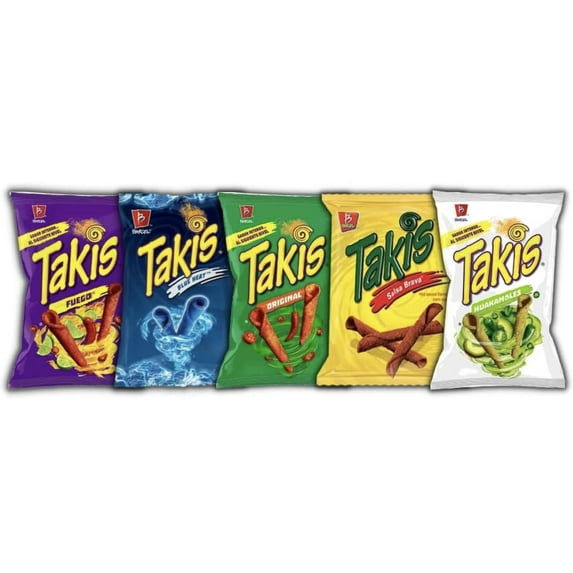 Takis Mix: Fuego | Blue Heat | Original | Salsa Brava | Huakamoles | 65g Each