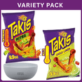 thumbnail image 1 of Takis Nitro Habanero Lime Rolled Tortilla Chips 9.9 oz + Takis Chile Limon Chili Lime Rolled Tortilla Chips 9.9 oz, Variety Pack with Bowl by OMA., 1 of 7