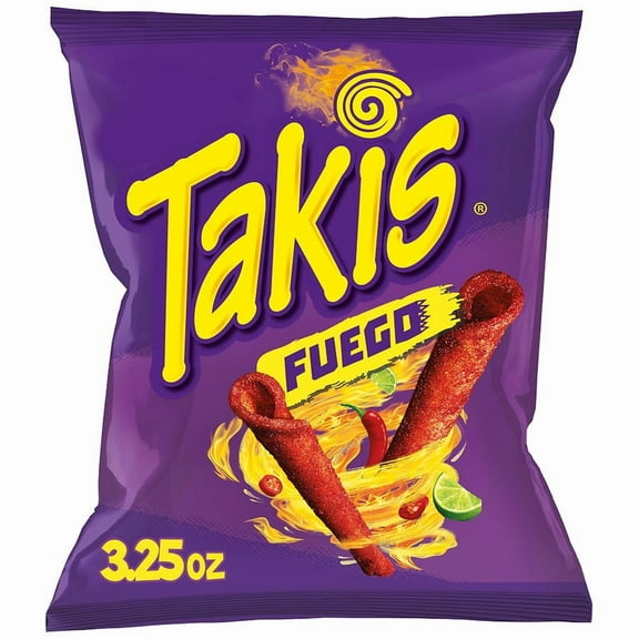 Takis Tortilla Chips Hot Chili Pepper & Lime 3.25 Oz Pack of 2