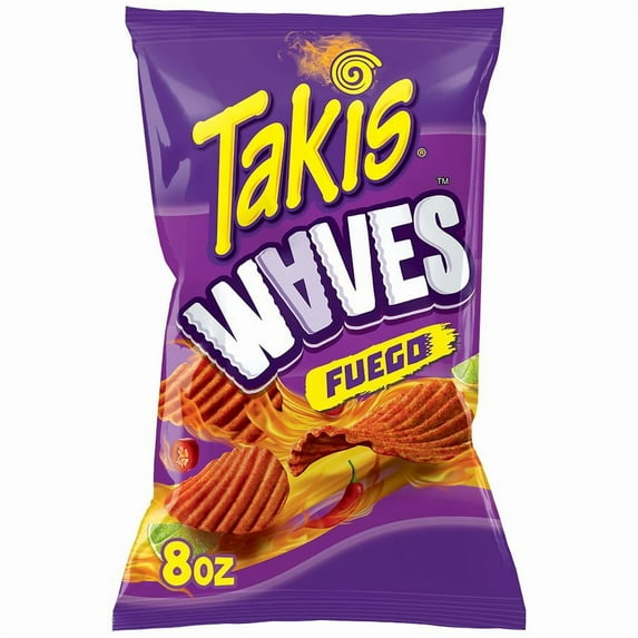 Takis Waves Fuego Potato Chips Hot Chili Pepper & Lime 8.0 Oz