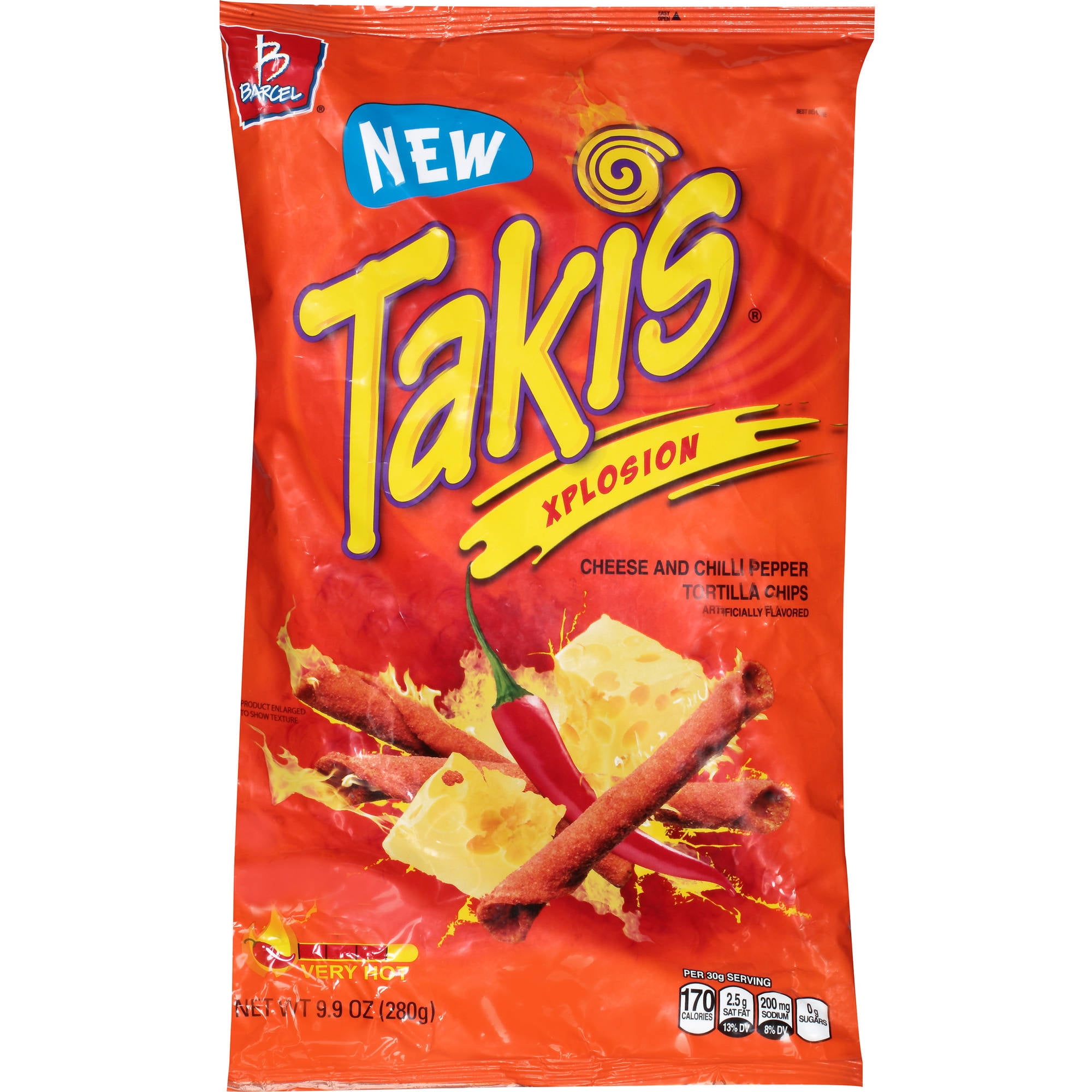 Takis Xplosion Chili Pepper Cheese Tortilla Chips 9.9 oz
