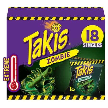 Takis Zombie 18 pc / 1 oz Multipack, Habanero & Cucumber Rolled Tortilla Chips