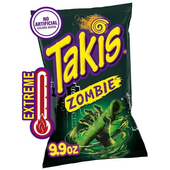 Takis Zombie 9.9 oz Sharing Size Bag, Habanero & Cucumber Rolled Tortilla Chips