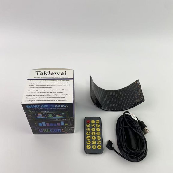 Taklewei Electronic advertisement boards featuring a neon lamp,Full Colour LED Signs,Programmable LED Sign,Bluetooth APP Control,Custom Text, Patterns, Animations for Car Business Store Signs