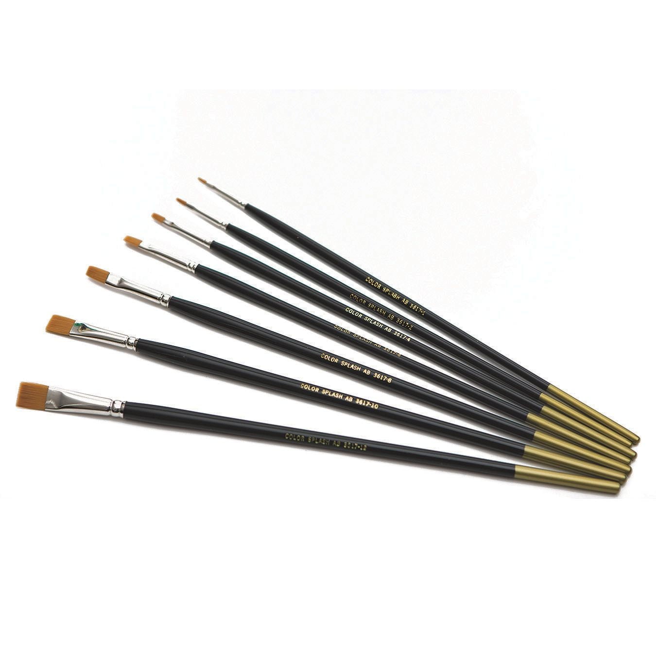 Taklon Brights Brush Assortment, Flat (Set of 7)