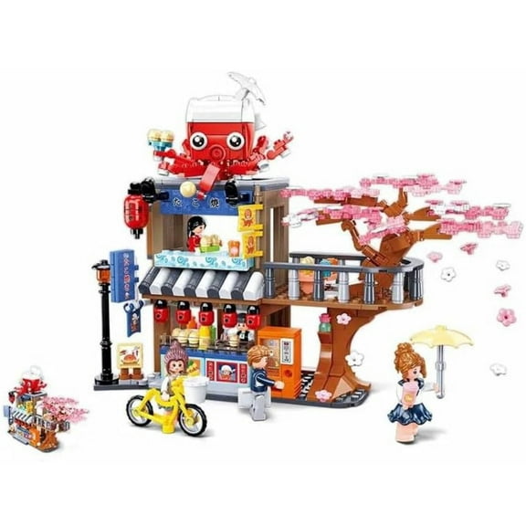 General Jims Toys & Bricks Tako Yaki Store, Japanese Street Food Modular City Building Blocks Set