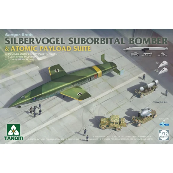 Takom 5018 1/72 Zilbervogel Ballistic Bomber w/Nuclear Bomb Set Plastic model