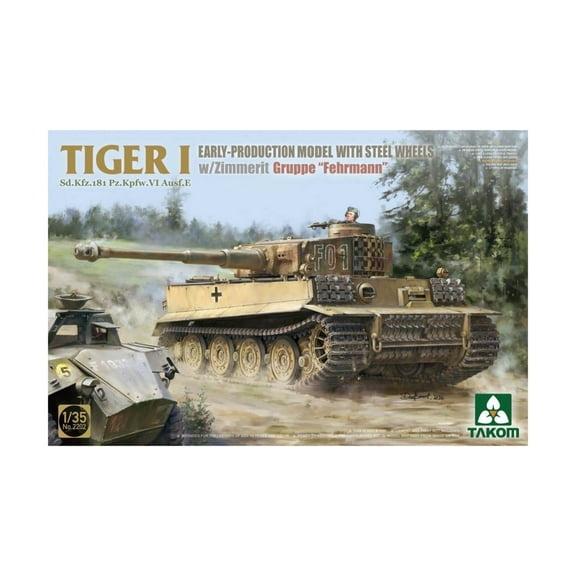 Takom Tiger I Early-Production Model With Steel Wheels w/Zimmerit Gruppe "Fehrmann" New