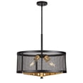 thumbnail image 1 of Takoma 4-Light Black and Soft Gold Wire Mesh Industrial Drum Pendant with Metal Mesh Shade - Black and Soft Gold, 1 of 5