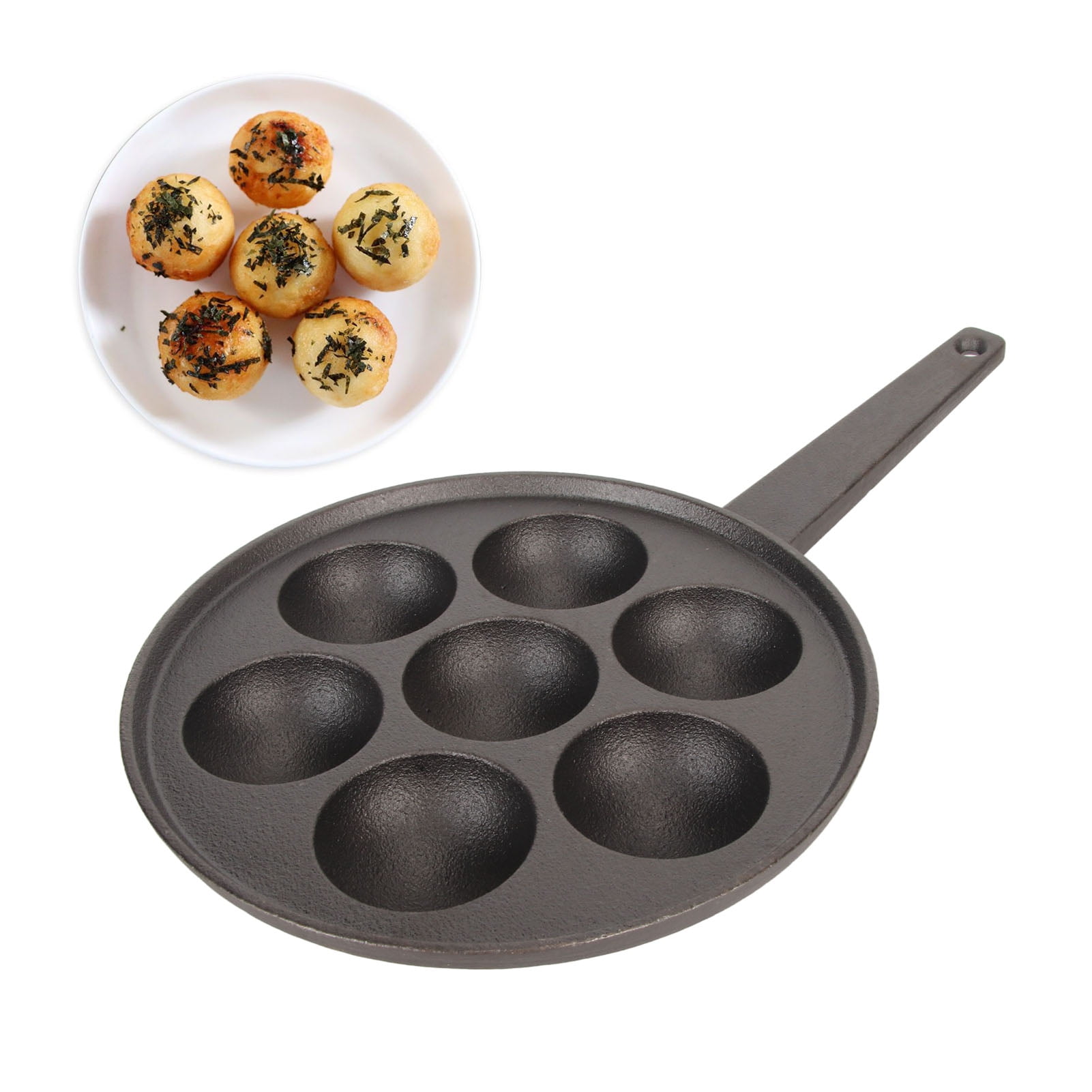 Takoyaki Grill Pan, Cast Iron 7 Holes Nonstick Takoyaki Grill Pan For Kitchen For Restaurant