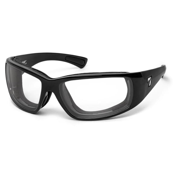 Taku Plus Wind Blocking Padded Foam Photochromic Sunglasses for Outdoors, 100% UVA + UVB Protection, Glossy Black Frame/Pink to Rose Lens