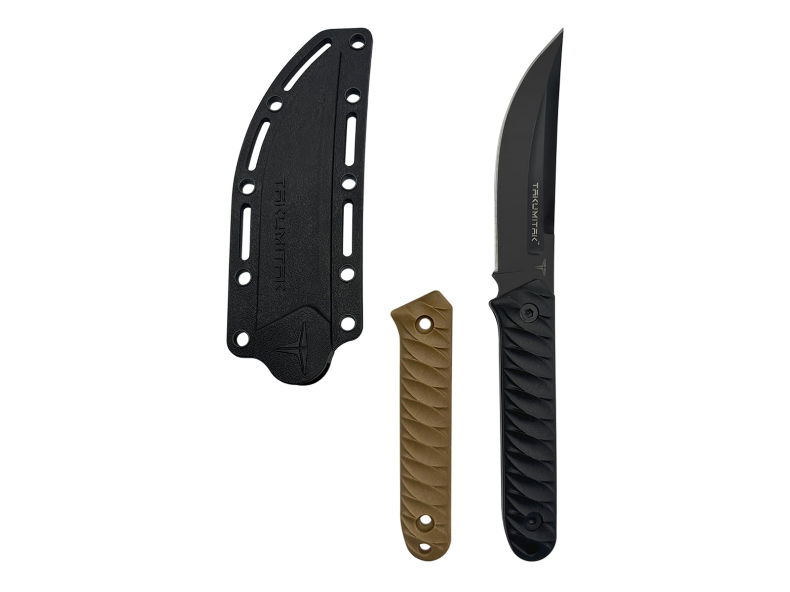 Takumitak Ninja Fixed Blade Knife, 4.25in, 3Cr13 Blade, Trailing Point, FRN, Black