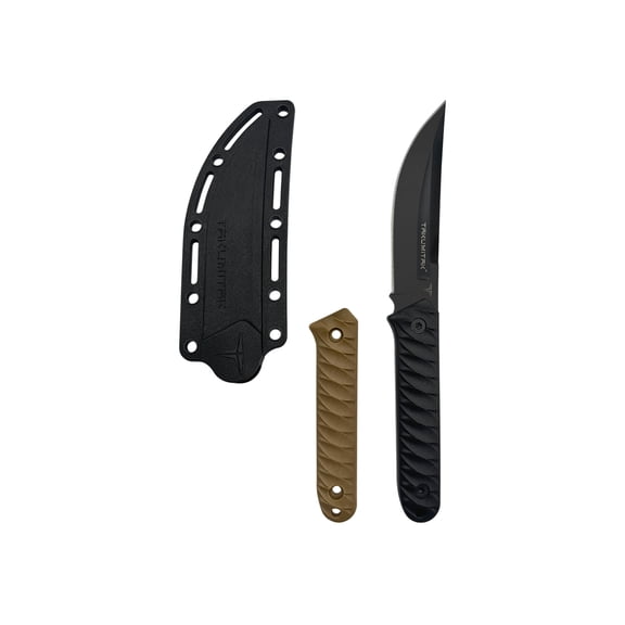 Takumitak Ninja Fixed Blade Knife, 4.25in, 3Cr13 Blade, Trailing Point, FRN, Black
