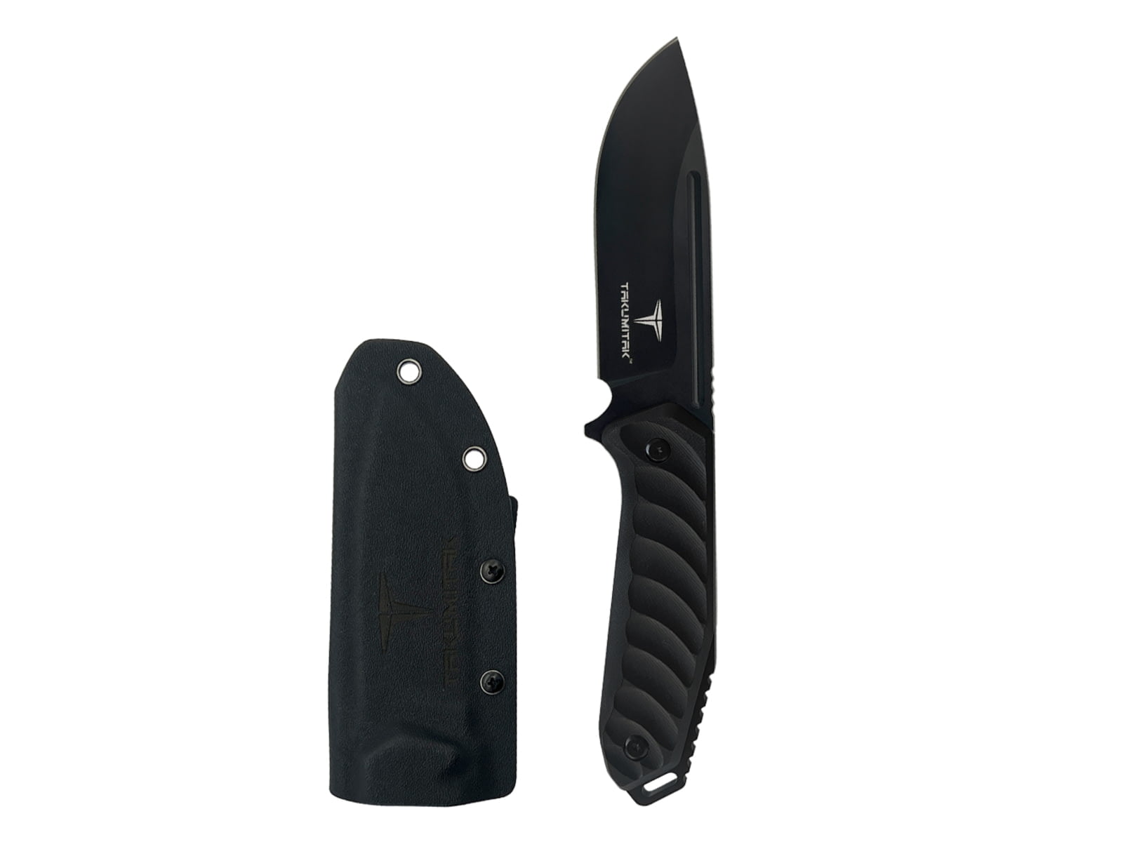 Takumitak Takumi Fixed Blade Knife, 4.5in, D2, Drop Point, G10 Handle, Black