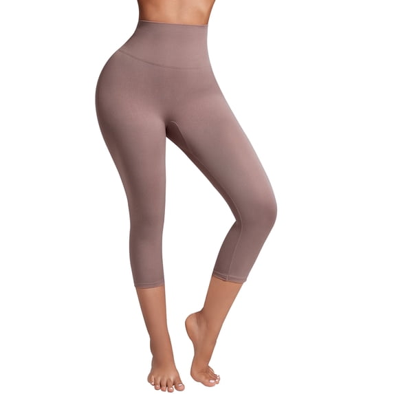 Takusun Women Anti Cellulite Compression Leggings High Waist Body Shaper Capris