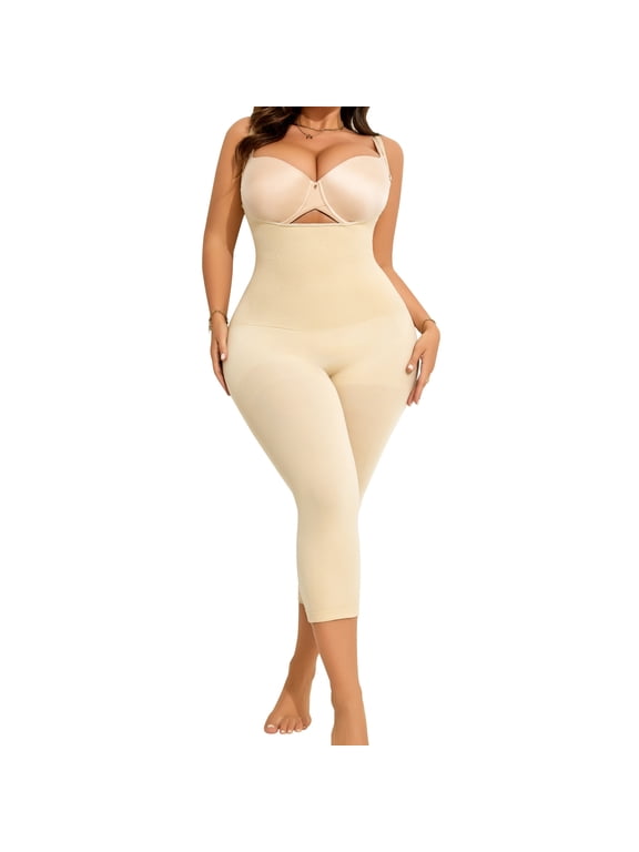 Plus Size Women's Control Slip Shapers Full Body Shapewear Seamless Thigh Slimmer One Piece Jumpsuit