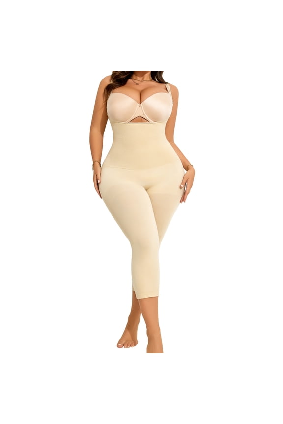 Plus Size Women's Control Slip Shapers Full Body Shapewear Seamless Thigh Slimmer One Piece Jumpsuit