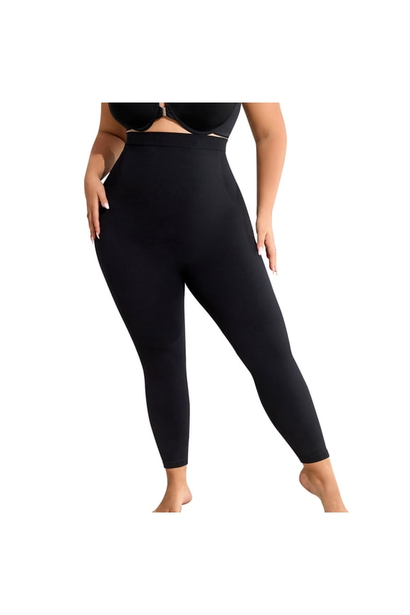 Plus Size Womens Tummy Control Seamless High Waisted Compression Leggings Thigh Slimmer