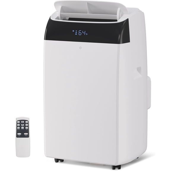 Takywep 14,000 BTU Dual Hose Portable Air Conditioner with Heat Pump, Inverter AC, 3-in-1 Cool/Heat/Dehumidifier, Ultra Quiet 42dB, Energy Efficient, Remote, for Rooms up to 700 Sq.Ft