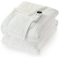 thumbnail image 1 of Takywep 84x90in White Electric Blankets, Waffle Sherpa Heated Throw, 6 Heat Levels, Fast Heating, Machine Washable, 13ft Cord, Queen Size, Tufted Blanket, ETL Certified, 1 of 6