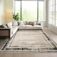 thumbnail image 1 of Takywep 8x10ft Brown Area Rugs, Oversized Washable Rug, Modern Distressed Design, Non Slip, Stain Resistant, Low Pile, Versatile For Family, 1 of 8