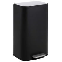Takywep Trash Can, Black, 30L, Matte Stainless Steel Rectangular Trash Can, Foot Pedal, Soft Close Lid, Removable Bucket, Silent Garbage Bin, Stylish Kitchen Bathroom Office, Fingerprint Resistant