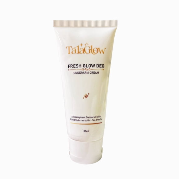 Tala Glow Fresh Glow Deo - Nourishing Underarm Cream Antiperspirant Deodorant Enriched with Niacinamide, Alpha Arbutin, Tea Tree Oil & Calamansi Extract - 50ml