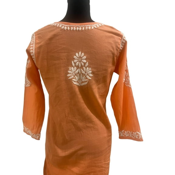 Talahi Collections Orange Cotton Kurti, Adult