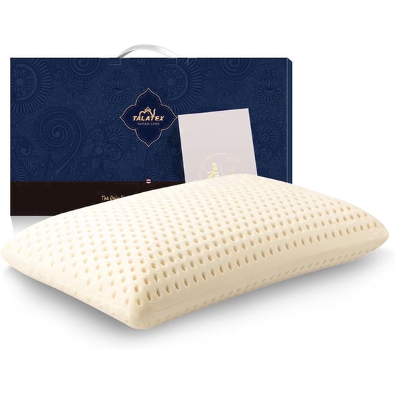 Talalay 100% Natural Premium Latex Pillow, Helps Relieve Pressure, Perfect Package Best Gift with Removable Tencel Cover (Standard (1 Pack), Soft)