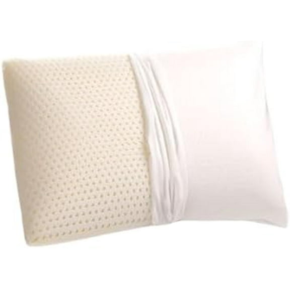 Talalay Natural Latex Pillow GOTS Certified Organic Cotton Cover (Queen Size, Plush)